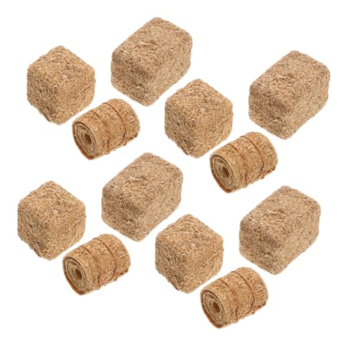 FRCOLOR 12 Stück Teiliges Mini Heuballen Wetterfeste Realistische Strohbündel Miniaturdeko für Puppenhaus Modellbau Indoor Outdoor Bauernhof Zubehör Langlebig Farbecht Pflegefrei von FRCOLOR