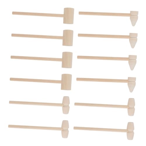FRCOLOR 12 Stück Teiliges Mini Holzhammer Sicheres Hammerspielzeug Motorik bei Kindern Geeignet für Kreative Spiele und Hand Augen Koordination von FRCOLOR