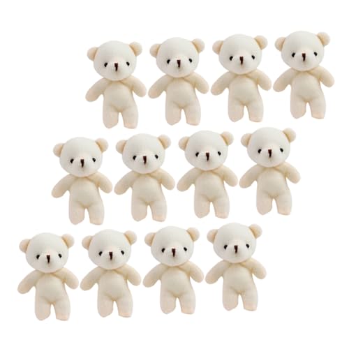 FRCOLOR 12 Stück Teiliges Mini Plüschbären Deko Anhänger Kuschelige Stofftier Schlüsselanhänger Weiche Mini Bär Puppenhaus Accessoires Niedliche Gastgeschenke für Kindergeburtstag und von FRCOLOR
