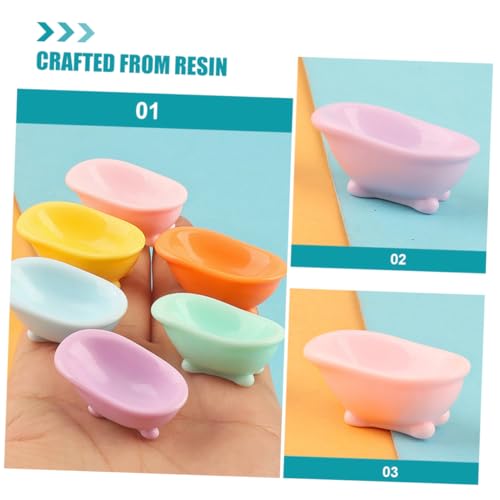 FRCOLOR 12 Stück Teiliges Miniatur Badewannen Realistische Mini Badewanne Puppenhaus Zubehör Detailgetreue Mikro Möbel Kreative Dekoration für Puppenhaus und Vitrinen von FRCOLOR
