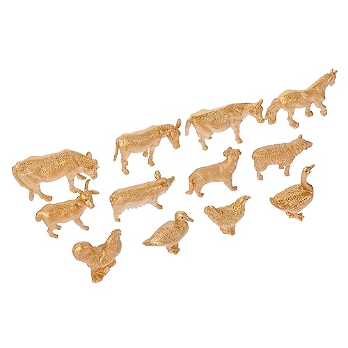 FRCOLOR 12 Stück Teiliges Miniatur Bauernhoftiere Figuren Realistische Tierfiguren für Lernspielzeug Fotorequisiten Sicheres Plastik für Frühkindliche Bildung von FRCOLOR