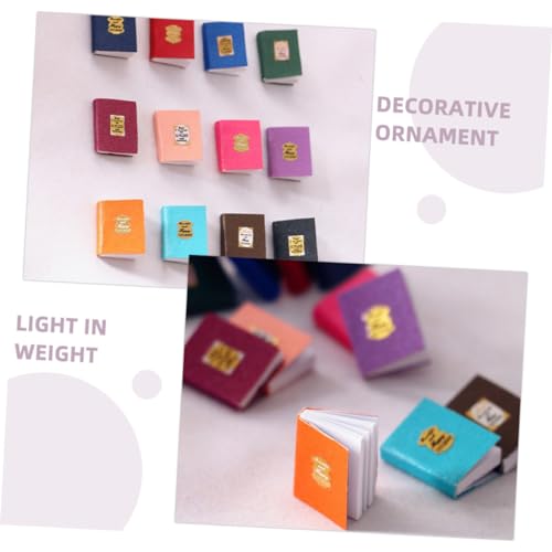 FRCOLOR 12 Stück Teiliges Miniatur Buchset für Puppenhaus Farbige Miniaturbücher mit Hoher Detailtreue Stabile Materialien Dekoratives Puppenhaus Zubehör für Bibliothek und Arbeitszimmer von FRCOLOR