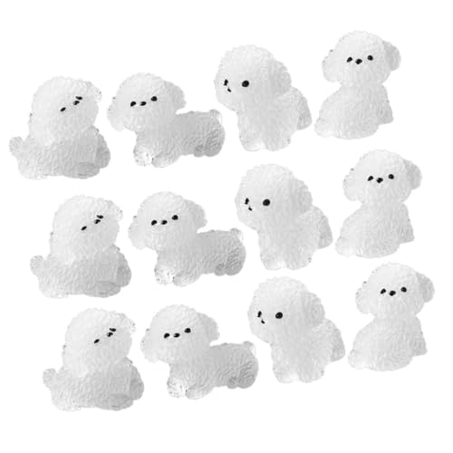 FRCOLOR 12 Stück Teiliges Miniatur Hundefiguren aus Langlebigem Resin Leuchtend im Dunkeln Niedliche Mini Welpen Deko für Garten Landschaft Aquarium Puppenhaus und DIY Bastelprojekte von FRCOLOR