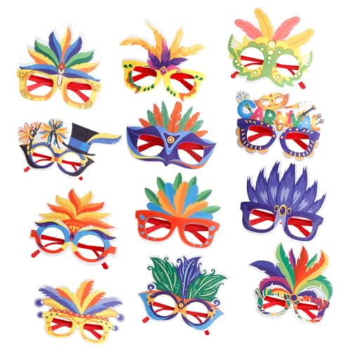 FRCOLOR 12 Stück Teiliges Partybrillen Leichtem Bunte Karnevalsbrillenrahmen für Fasching Bühnenauftritt Karnevalsdeko Bequemes Tragen Passend für Gesichter FRCOLOR 12 Stück Teiliges Partybrillen Leichtem Bunte Karnevalsbrillenrahmen für Fasching Bühnenauftritt Karnevalsdeko Bequemes Tragen Passend für Gesichter von FRCOLOR
