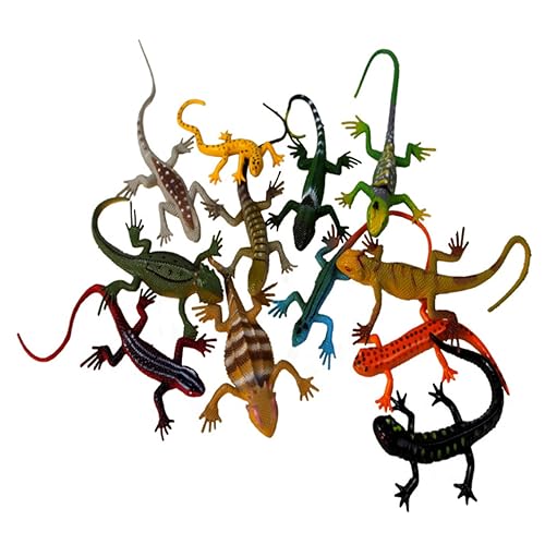FRCOLOR 12 Stück Teiliges Realistischer Eidechsen Spielzeuge für Simulierte Reptilienfiguren für Kreative Partys und Lernspielzeug von FRCOLOR