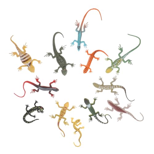FRCOLOR 12 Stück Teiliges Realistischer Gecko Spielzeuge Bunte Eidechsen Modelle für Partys Dekoration und Lernspielzeug für Scherzartikel von FRCOLOR