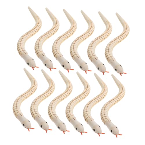 FRCOLOR 12 Stück Teiliges Set Naturbelassene Flexible Holzspielzeug Schlangen Realistische Wackelschlangen für Unbemalt Langlebig für Basteln Geburtstags und Halloween Dekoration von FRCOLOR
