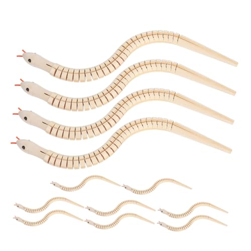 FRCOLOR 12 Stück Teiliges Set Naturbelassene Holzschlangen Flexibel Realistische Holzspielzeug Schlangen Kindgerecht Sicher für Halloween Geburtstagsfeiern Basteln und Dekoration von FRCOLOR