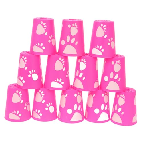 FRCOLOR 12 Stück Teiliges Set Stapelbarer Spielbecher Schnelles Stapelspiel für Party Wettbewerb und Training Tragbar Leicht zu Reinigen Geeignet für Altersgruppen von FRCOLOR