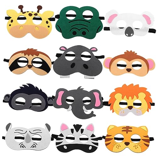 FRCOLOR 12 Stück Teiliges Tiermasken Set aus Leichtem Filz für Halloween und Cosplay Partys Wiederverwendbare Hautfreundliche Tiermasken für Kreative und Lebendige Designs FRCOLOR 12 Stück Teiliges Tiermasken Set aus Leichtem Filz für Halloween und Cosplay Partys Wiederverwendbare Hautfreundliche Tiermasken für Kreative und Lebendige Designs von FRCOLOR