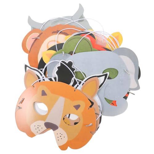 FRCOLOR 12 Stück Teiliges Wildtier Papiermasken Bunte Tiermasken für Geburtstagsdeko Party Cosplay Karneval und Halloween Elastisch Leicht und Langlebig Geeignet für Erwachsene von FRCOLOR