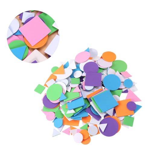FRCOLOR 1250 STK. Teiliges Eva Schaumstoff Aufkleber Bunte Geometrische Formen Selbstklebend Sicher und Langlebig für DIY Bastelprojekte Schuldekoration und Belohnung von FRCOLOR
