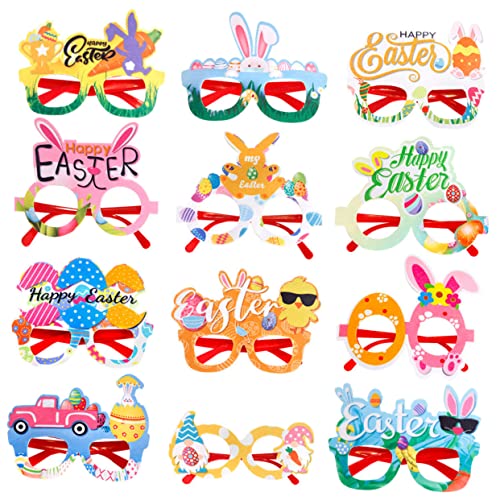 FRCOLOR 12Stücke Bunny Brille Für Ostern Lustige Partydeko Osterbrillen Für Erwachsene Zubehör Für Osterfeiern Festlichkeiten Leicht Tragbar von FRCOLOR