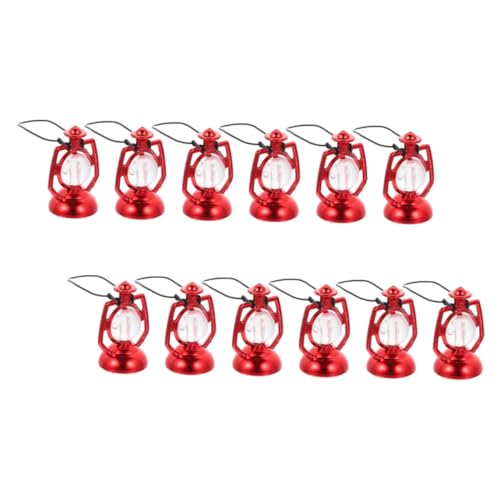 FRCOLOR 12Stücke Mini Kerosinlampe Puppenhauszubehör Retro Petroleumlampe für Puppenhaus Deko Realistische Modelle Rot für Puppenhausliebhaber FRCOLOR 12Stücke Mini Kerosinlampe Puppenhauszubehör Retro Petroleumlampe für Puppenhaus Deko Realistische Modelle Rot für Puppenhausliebhaber von FRCOLOR