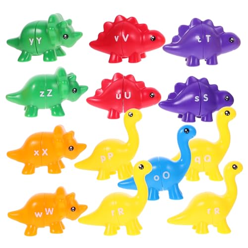 FRCOLOR 13stücke Spielzeug Dinosaurier Form Zuordnungsspielzeug Junge Mädchen Englisch Lernen Spielzeug Sortierspiel Sinnesspielzeug Lernspiel Buchstaben Sortierspielzeug von FRCOLOR