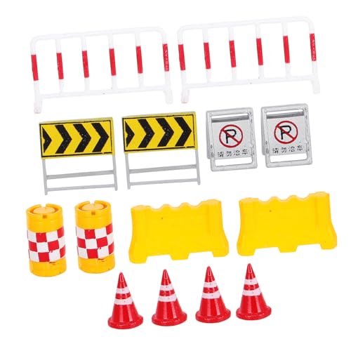FRCOLOR 14 Stck Straßensperren Modellspielzeug Leicht Tragbar Kreatives Design für Detailreiche Sandkasten Landschaften und Fotoprojekte von FRCOLOR