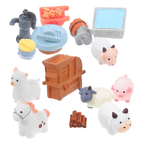 FRCOLOR 14 Stück Teiliges Miniatur Farm Tierfiguren aus Harz Enthält Schafe Kühe Pferde Hunde und Heuballen für DIY Mikrogärten Puppenhäuser und Aquarien Dekorationen FRCOLOR 14 Stück Teiliges Miniatur Farm Tierfiguren aus Harz Enthält Schafe Kühe Pferde Hunde und Heuballen für DIY Mikrogärten Puppenhäuser und Aquarien Dekorationen von FRCOLOR