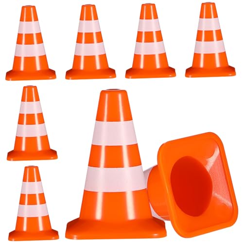 FRCOLOR 14 Stück Verkehrszeichen- Bauen Rennstreckenspielzeug Mini-Leitkegel Verkehrsschild selber Machen Konstruktion Thema Verkehrskegel für Abs Orange von FRCOLOR