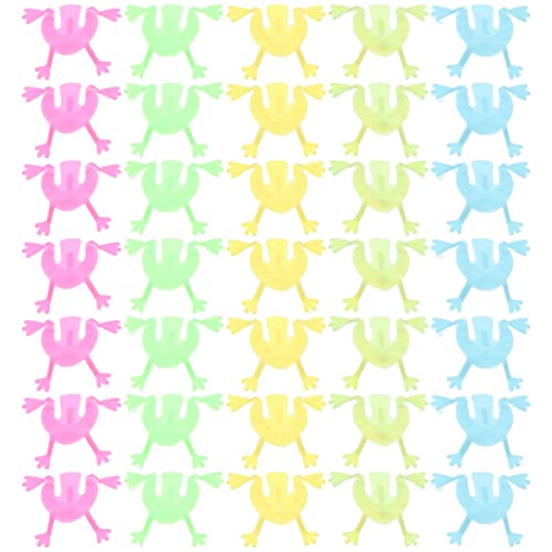 FRCOLOR 140Stücke Mini Frösche Interaktives Kunststoff Fingerdrückspielzeug für Springende Frösche Eltern Junge Mädchen für Wohnzimmer und Kindergarten von FRCOLOR