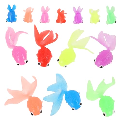 FRCOLOR 14Stücke Realistische Miniatur Goldfisch Spielzeuge aus Schwimmende Dekoration für Aquarium Minigarten und Kinderbäder Langlebige und Lebendige Figuren für Kreative von FRCOLOR