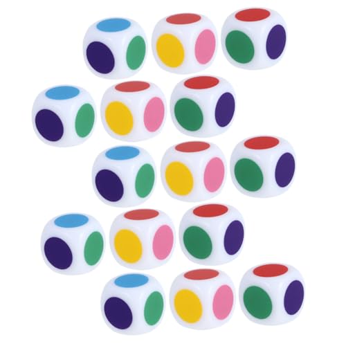 FRCOLOR 15 Stück Teiliges Bunte Lernwürfel aus Acryl Pädagogische Zähldice für Schüler Farbige Würfel zur Farberkennung und Interaktiven für Unterricht und Eltern Junge Mädchen Spiel von FRCOLOR
