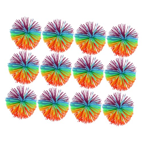 FRCOLOR 15 Stück Teiliges Bunte Silikon Moosbälle und Dehnbar als Stressspielzeug für Katzen Vielseitige Gummibälle für Sensorikspiel und Büro Unterhaltung von FRCOLOR
