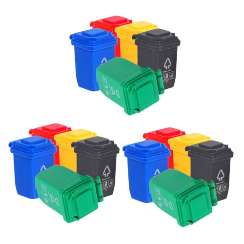 FRCOLOR 15 Stück Teiliges Mini Mülltonnen mit Offenen Deckeln Kunststoff Miniatur Müllbehälter für Puppenhaus Realistische Sortier-mülleimer Spielzeuge für Szene Schreibtischdekoration FRCOLOR 15 Stück Teiliges Mini Mülltonnen mit Offenen Deckeln Kunststoff Miniatur Müllbehälter für Puppenhaus Realistische Sortier-mülleimer Spielzeuge für Szene Schreibtischdekoration von FRCOLOR