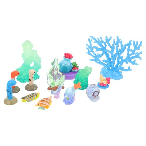 FRCOLOR 15stücke Kunstharz Miniatur-meerestiere Dekoration Meeres-dekor Korallenfiguren Schildkröte Mini-Fisch Für Aquarien Puppenhäuser Mikrolandschaften von FRCOLOR