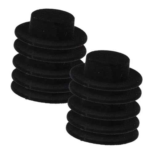 FRCOLOR 15 Stück Teiliges Miniatur Clownshut aus Schwarzem Velours Leichte DIY Dekoration für Puppen Party Favor Handgefertigte Mini Hüte für Schneemann und Cosplay Zubehör von FRCOLOR