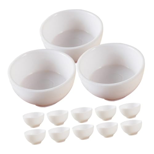 FRCOLOR 15 Stück Teiliges Miniatur Geschirr Tiny Bowls für Puppenhaus Realistische Kunststoff Mini Schalen Dekoratives Modell Zubehör für Miniatur Haus Szenen von FRCOLOR