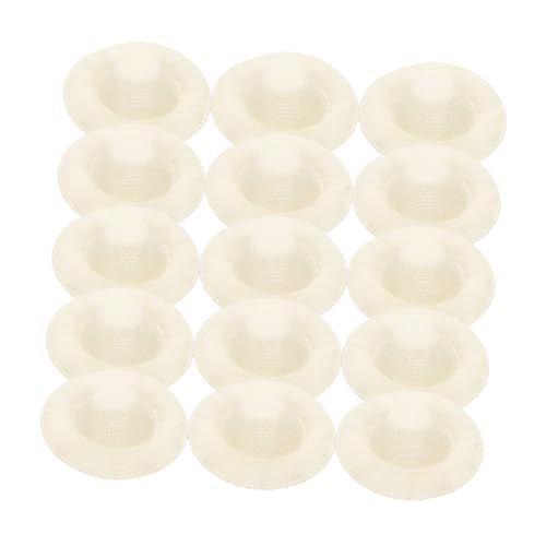 FRCOLOR 15 Stück Teiliges Miniatur Strohhüte aus Robuste DIY Puppenhut Dekoration Kleine Handgefertigte Hüte für Puppenhaus Zubehör Naturfarbene Mini Mützen für Bastelbedarf von FRCOLOR