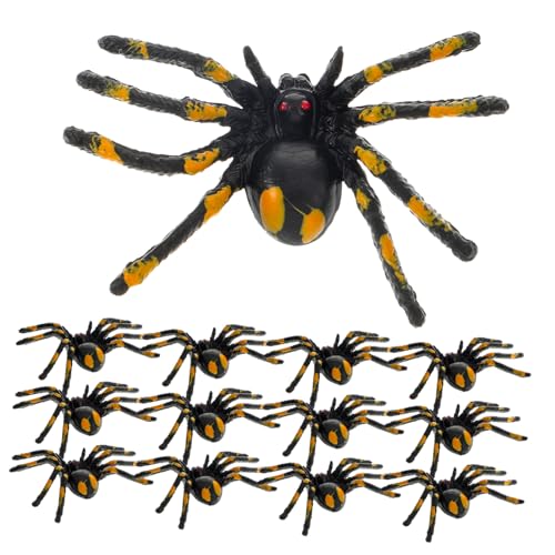 FRCOLOR 15 Stück Teiliges Realistische Simulation Spinnen Halloween Deko Kleine Gruselige Spielzeugspinnen Stabile Kunststoffstruktur für Horror Partys Karneval von FRCOLOR