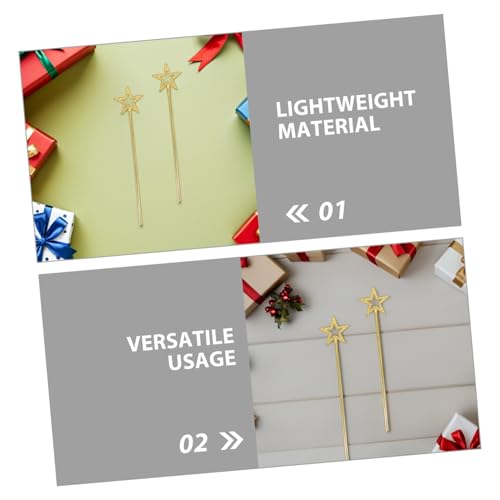 FRCOLOR 15 Stück Zauberstab für sternförmige Märchenprinzessin Partystäbe Party Zauberstab Sternenstab Feenhafter für Mädchen Kinderstab Überzug Golden von FRCOLOR
