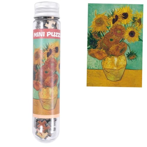 FRCOLOR 150 Stück Teiliges Mini Puzzle Set Kreatives Papierpuzzle für Erwachsene im Reagenzglas zur Stressbewältigung Sonnenblumen Pädagogisches für Erwachsene von FRCOLOR