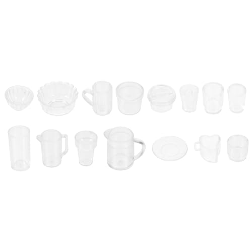 FRCOLOR Kleiner Küche Geschirr 15 Stück für Puppenhäuser Realistisches Puppengeschirr Dekoratives Küchenzubehör für Miniaturen Pädagogisches Spielzeug für Kinder für Miniatur Dekorationen von FRCOLOR
