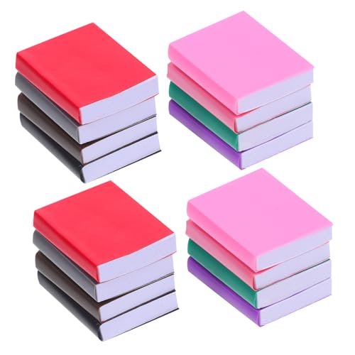 FRCOLOR 16 Stück Maßstab Leere Mini Bücher in Schwarz und Detailgetreue Puppenhaus Accessoires für DIY Dekoration Bjd Szenenrequisiten Kompakt und Realistisch von FRCOLOR