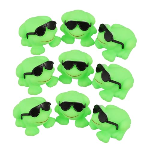 FRCOLOR 16 Stück Teiliges Badespielzeug Schwimmende Grüne Frösche mit Sonnenbrille aus Sicherem Kunststoff Leichtes Badewannenspielzeug für Kleinkinder Spaßiger Badespaß und Poolspielzeug von FRCOLOR