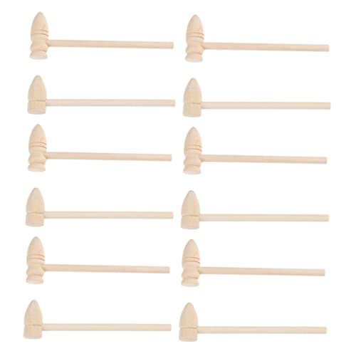 FRCOLOR 16 Stück Teiliges Holzspielzeug Mini Holzhammer Natürliche Holzhämmer für Sicherer Glatter Schlagwerkzeug für Hand Auge Koordination und Geschicklichkeitsförderung für Jungen und von FRCOLOR