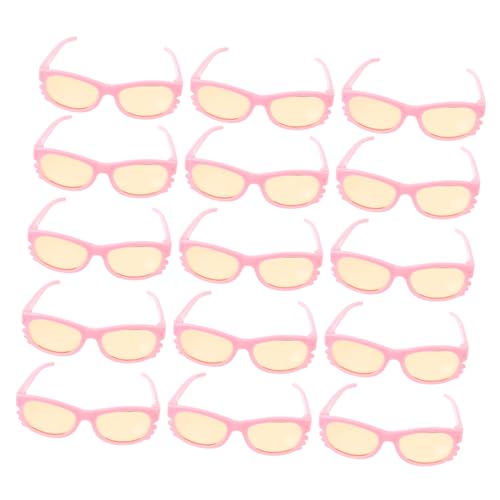 FRCOLOR 16 Stück Teiliges Mini Puppen Sonnenbrillen aus Robustem Kunststoff Pinke Brillen für Puppen Dekoration und Kostümzubehör als für Sammler von FRCOLOR