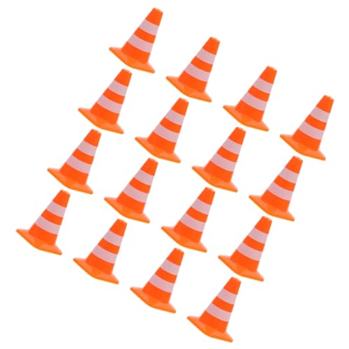FRCOLOR 16 Stück Teiliges Mini Verkehrskegel Spielset aus Langlebigem Material Realistische Straßensperren und Verkehrszeichen Leuchtend Farbig Leicht Kompakt Pädagogisch für von FRCOLOR