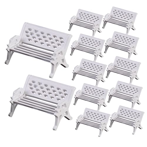 FRCOLOR 16 Stück Teiliges Miniatur Vintage Stil aus Mittelgroße Miniatur Gartenbank Dekoration für Puppenhäuser Landschaften und Mini Häuser für Basteln und Spielzeughäuser von FRCOLOR