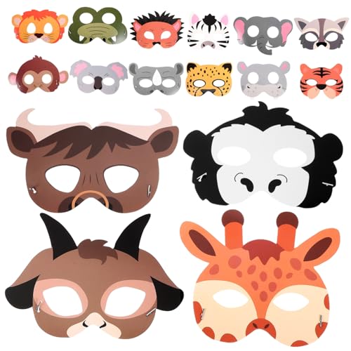 FRCOLOR 16 Stück Teiliges Tiermasken aus Sicherem Papier Leicht und Langlebig für Dschungel Mottopartys Kindergeburtstage und Vorschul Cosplay Fördert Eltern Junge Mädchen Interaktion FRCOLOR 16 Stück Teiliges Tiermasken aus Sicherem Papier Leicht und Langlebig für Dschungel Mottopartys Kindergeburtstage und Vorschul Cosplay Fördert Eltern Junge Mädchen Interaktion von FRCOLOR