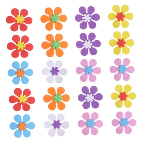 FRCOLOR 160 Stück Eva Schaumstoff Aufkleber Blumenform Wanddekoration DIY Bastelset Abziehbar ohne Rückstände Bunte Cartoon Blumen Sticker für Mädchen Kinderzimmer Zufällige Farbe von FRCOLOR