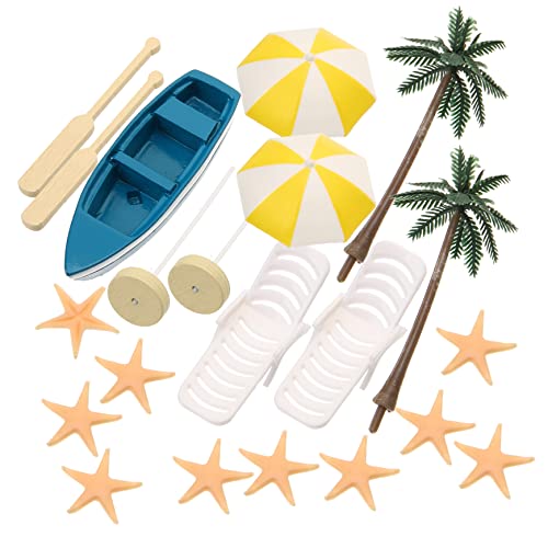 FRCOLOR 17Stücke Teiliges Miniatur Strand Dekorationsset für Mikrolandschaften Puppenhaus Zubehör mit Liegestühlen Sonnenschirmen Seesternen und für Garten und Kuchendekorationen FRCOLOR 17Stücke Teiliges Miniatur Strand Dekorationsset für Mikrolandschaften Puppenhaus Zubehör mit Liegestühlen Sonnenschirmen Seesternen und für Garten und Kuchendekorationen von FRCOLOR