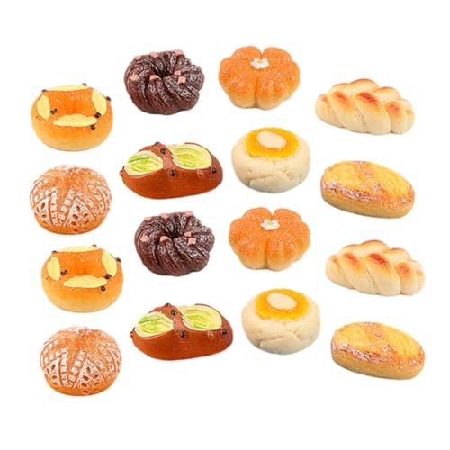 FRCOLOR 18 Stück Miniatur Simulationsbrot Teiliges aus Hochwertigem Resin für Puppenhaus Dekoration Kunsthandwerk und Fotorequisiten Lifelike Fake Food für Kreative Projekte und von FRCOLOR