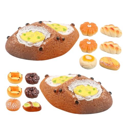 FRCOLOR 18 Stück Teiliges Miniatur Brotmodelle aus Harz Realistische Dekoration für Puppenhäuser Backwaren und Fotorequisiten Lebensmittelsimulation für Kreative Gestaltung von FRCOLOR