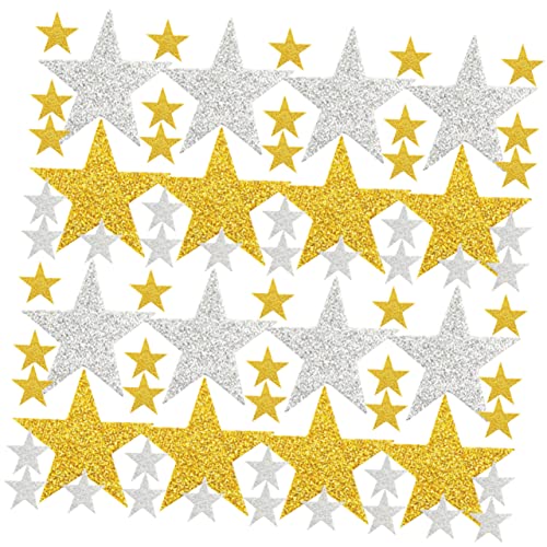 FRCOLOR 180 Stück Teiliges Stern Aufkleber aus Glitzerndem Eva Material Selbstklebend Sicher und Langlebig für Kinderbasteln Weihnachtsdeko Klassenraum Partys und Kreative DIY Projekte von FRCOLOR