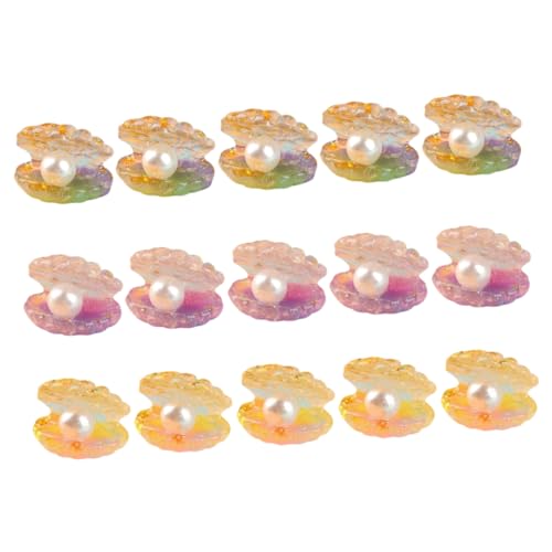 FRCOLOR 18Stücke Leuchtende Muschelperlen Dekorationen Miniatur Muschelfiguren DIY Bastelmaterial für Aquarien Puppenhäuser und Garten Deko Nachtleuchtend von FRCOLOR