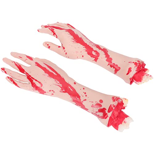 FRCOLOR 1Paar Gruselige Gefälschte Hände für Halloween Realistische Dekoration für Partys Maskeraden und Aprilscherze Requisite für Schaurige und Spaß von FRCOLOR