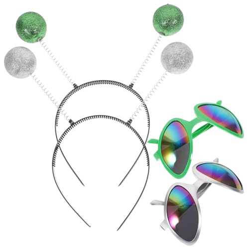 FRCOLOR 1Satz Antenne Stirnbänder und Brillen Teiliges Kostümzubehör für Party und Festival Langlebige Requisiten für Themen und Cosplay Events von FRCOLOR